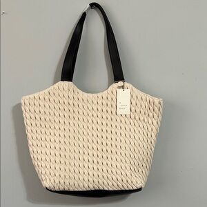 A New Day Elegant Cream and Black Tote